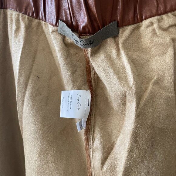 Enza Costa | Vegan Leather High Waist Pant in Cognac - Picture 7 of 9